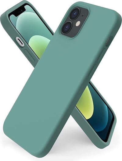 Hoesje Geschikt voor iPhone 12 Mini Hoesje - Nano siliconen Backcover - Soft TPU case met microvezel - Pine Groen