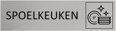 CombiCraft aluminium deurbordje Spoelkeuken - 165 x 45 mm met tape