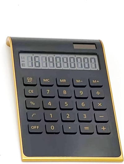 Desktop Rekenmachine - Standaard Functie - Kantoor Thuis - Zonne-energie LCD - 18x16 cm - Zwart
