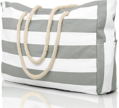 Strandtas met ritssluiting, grote badtas, boodschappentas, opvouwbaar, strandspeelgoed, zwemtas, waterdichte reistas, XXL voor familie