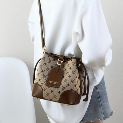 Sac seau à bandoulière pour femme, nouvelle collection automne-hiver, sac à bandoulière texturé de haute qualité gray