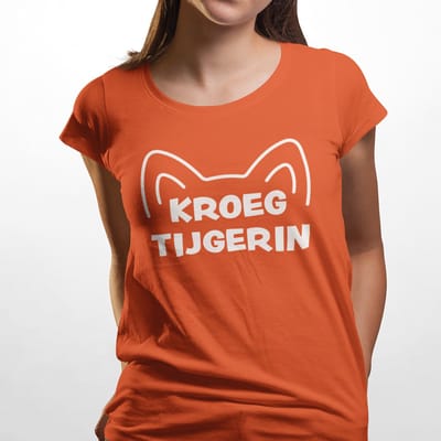 Oranje Koningsdag T-Shirt Kroegtijgerin XS