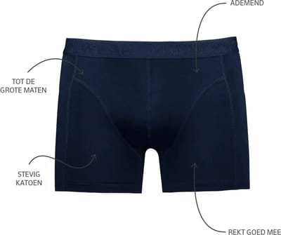 Funderwear 2-pak heren boxershorts - Grote maten - Katoenen mannen ondergoed big size - Donkerblauw / 7XL