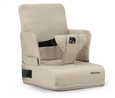 Deryan Travel Booster Stoelverhoger - Inclusief bevestigingsriem Nougat
