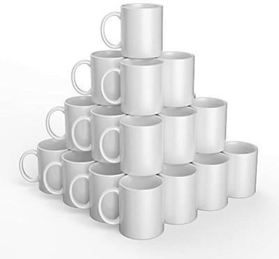 Sublimatie Mokken - Keramische Bekers - Persoonlijke Cadeaus Maken - Gladde Rechte Wanden - 36 Stuks 355ml - Wit