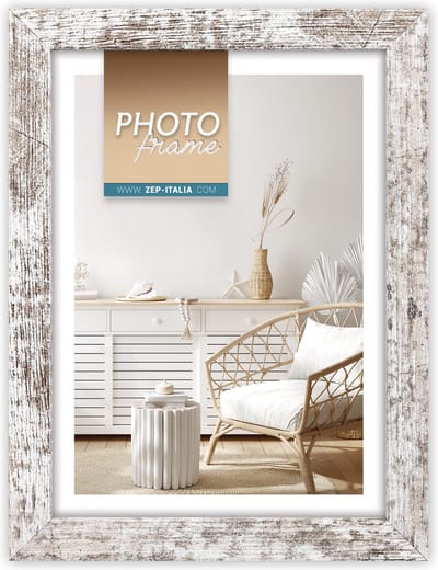 ZEP - Houten Fotolijst Vivan 6 wit/bruin voor foto formaat 10x15 - V33466