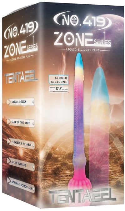 NMC 17.5 inch siliconen Monster dildo glow-in-dark - Multicolor - 41.9 cm