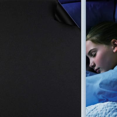 SnelShoppen - Zelfklevende Zwarte Raamfolie, Blackout Film Opaque Privacy Screen, Anti-UV & Privacy Vensterfolie, Statistische Donkere Film voor Slaap