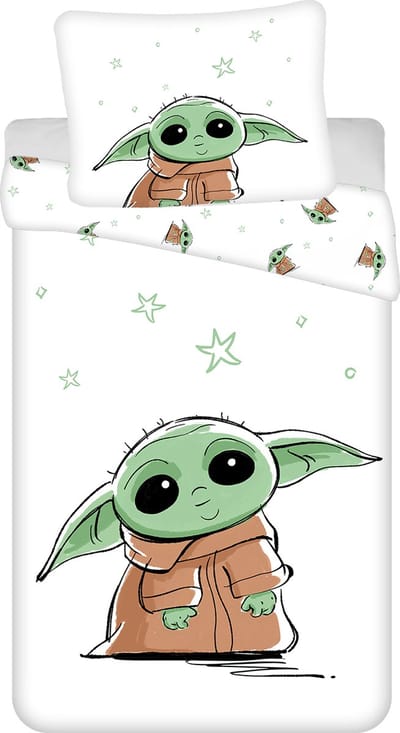 Star Wars Dekbedovertrek Baby Yoda- 140 x 200 cm - 70 x 90 cm - Katoen