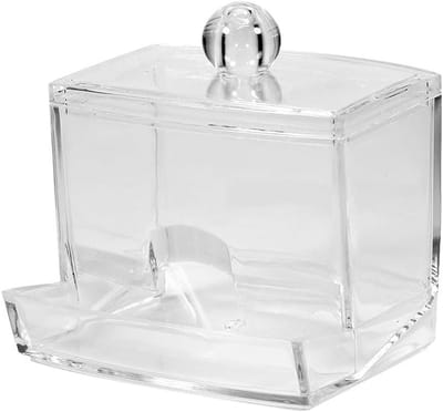 Katoenen Wattenstaafjes Opbergdoos voor Make-up, Transparante Organizer en Dispenser voor Thuisgebruik