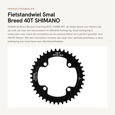 Dailygoods- Kettingblad 40T - Aluminium Legering - Geschikt voor SHIMANO Crankset - Lichtgewicht - Duurzaam - Perfecte Vervanging - Fietsblad
