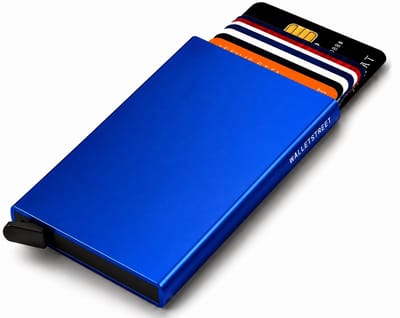 Walletstreet Pasjeshouder 8 pasjes Portemonnee, creditcardhouder Met RFID Technologie – Marine Blauw