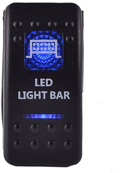 Golden crown - Rocker Switch - Waterdichte Aan/Uit Schakelaar - Blauw LED Licht - 12V 20A 24V 10A - Geschikt voor Auto Boot en Truck - Compact formaat