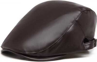 Miss Lulu Pet Heren - Flat Caps Heren - Kunstleer Bruin
