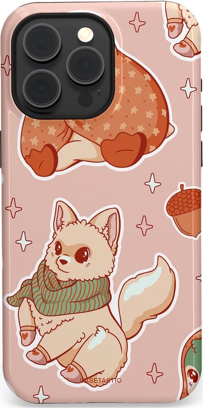 Casetastic hoesje geschikt voor Apple iPhone 15 Pro Max - MagSafe - Dubbellaagse bescherming - Winter avontuur - Fashion Case - Perzik Zand Lichtgrijs