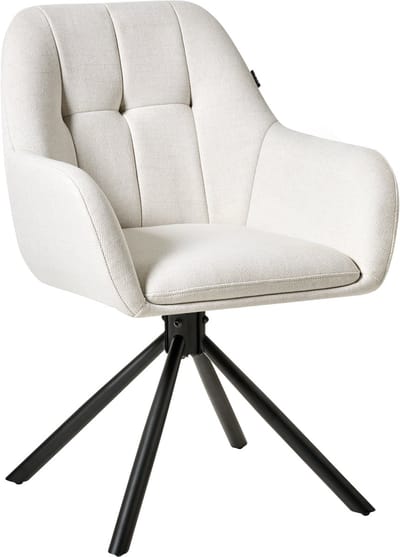 UBLY - Eetkamerstoel - Gebroken wit - Polyester