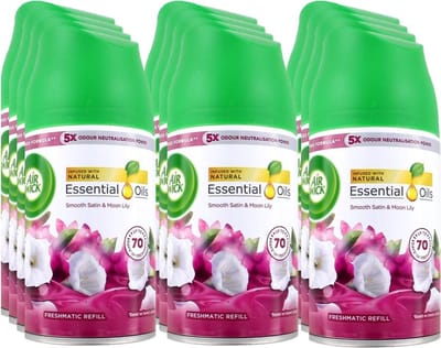 Air Wick Max Smooth Satin & Moon Lily - Voordeelverpakking 12 x 250 ml