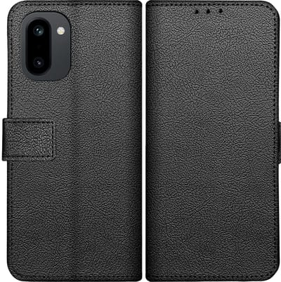 Just in Case hoesje geschikt voor OnePlus 15R Hoesje met Pasjeshouder - Bookcase Classic - Zwart