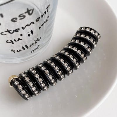 Corde à cheveux en résine pour femmes, élastique à haute élasticité, queue de cheval en cristal, accessoires pour cheveux noir