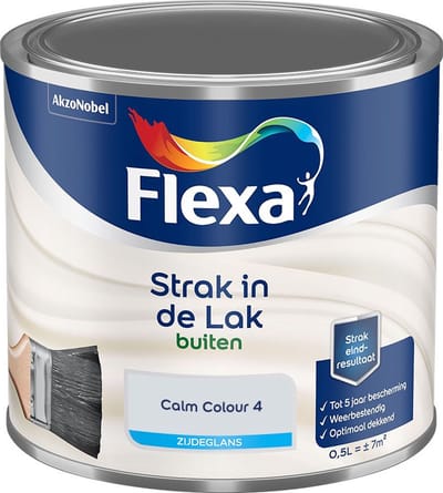 Flexa - Strak In De Lak Buitenlak Zijdeglans - Calm Colour 4 - Mengverf - 500 Ml
