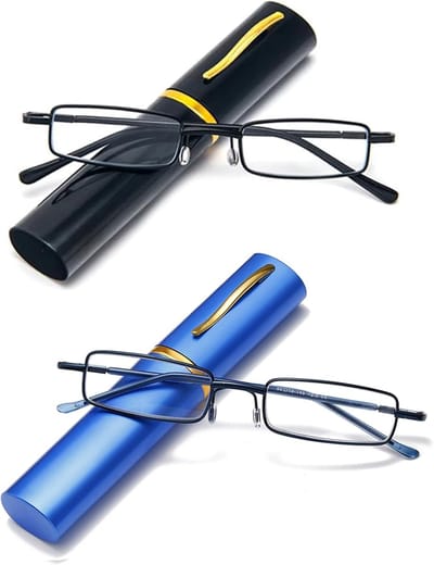 Leesbril Metaal - Leesbril Blauw Licht - Comfortabel Lezen - Inclusief Metalen Houder - Lichtgewicht - Zilver