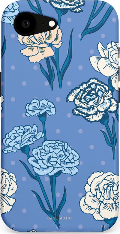 Casetastic hoesje geschikt voor Apple iPhone 16e / Apple iPhone 17e - MagSafe - Dubbellaagse bescherming - Anjer melange - Fashion Case - Lavendel Petrol Zilver