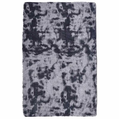 vidaXL - Hoogpolig - vloerkleed - NAVARRA - 130x200 - cm - polyester - donkergrijs