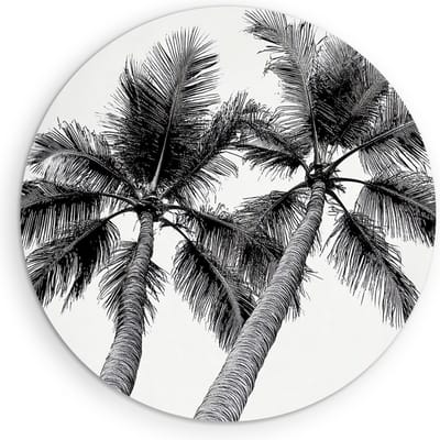 Saammp Muurcirkel Hout - Natuur - Zwart-Witte bomen - landschap - Ø 90 - Wandcirkel - Wanddecoratie Cirkel - Muurdecoratie Woonkamer - Slaapkamer decoratie - Rond Schilderij