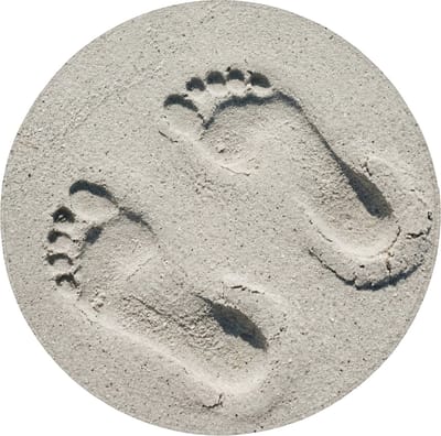 Badmat rond 70x70 cm - Antislip - Voeten - Zand - Zee - Badmatten voor badkamer - Badkamermat - Douchemat - Ronde badkamer mat