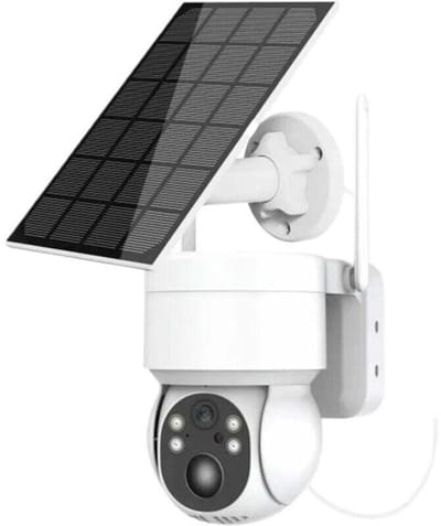 Beveiligingscamera's voor buiten, draadloze HD-camera's op zonne-energie, PTZ IP-camera's met zonnepanelen en oplaadbare batterijen, 4MP CCTV-videobewakingscamera's geschikt voor woningen, opritten en gangen.