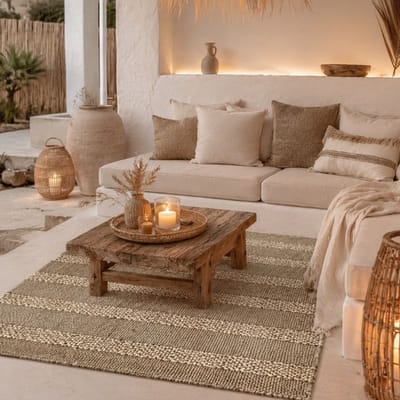Zeegras & palm vloerkleed 120x170 cm - rechthoekig vloerkleed - 4shine