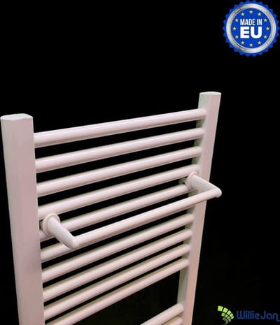 WillieJan Radiator handdoeken droog rek 940W – Wit – 1 stang – 36 cm – Radiatorbevestiging – Zonder boren