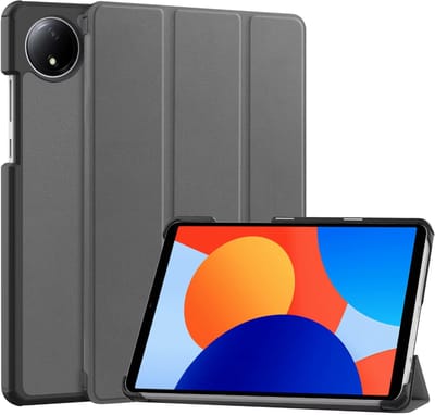EtuiTab Serie - Tablethoes - Xiaomi Redmi Pad SE - Grijs - Ecologisch Leer