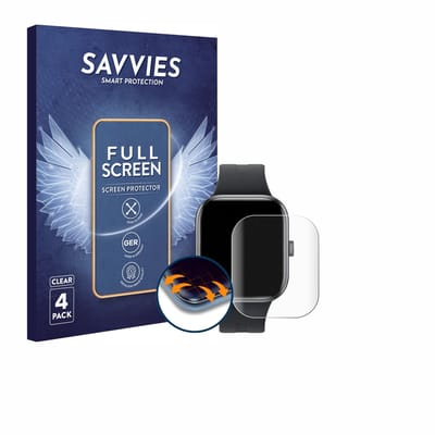 Savvies - Screenprotector voor Xiaomi Redmi Watch 5 - Folie Beschermfolie transparant volledig dekking 4 Stuks