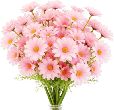 Set van 10 Roze Kunstbloemen - Kunstmatige Daisies - Hyperrealistisch - Perfect voor Binnendecoratie - ShopVlot