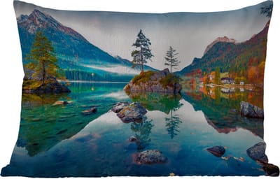 Buitenkussens - Tuin - Bergen - Meer - Bomen - Natuur - Water - 50x30 cm