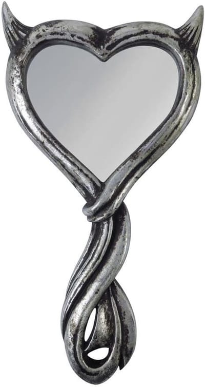 Gothic Duivels Hart Handspiegel - Decoratieve Wandspiegel