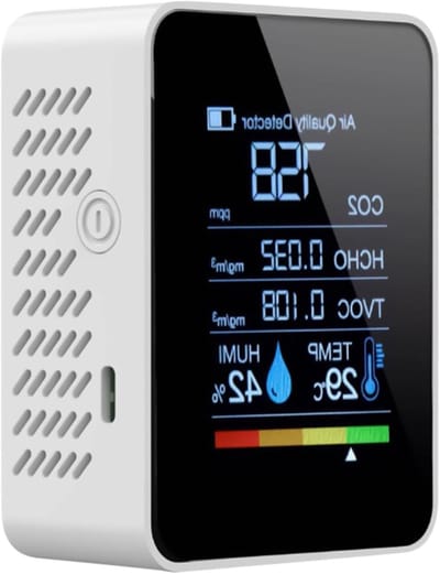 Luchtkwaliteitstester - Binnenlucht monitor - Gezond Leven - Real-time Data - 4.2x11.6x4.2 cm - Meerkleurig