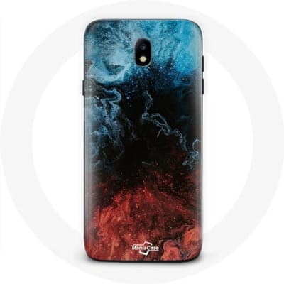 Samsung Galaxy J3 2017 hoesje rood zwart blauw abstracte textuurachtergrond