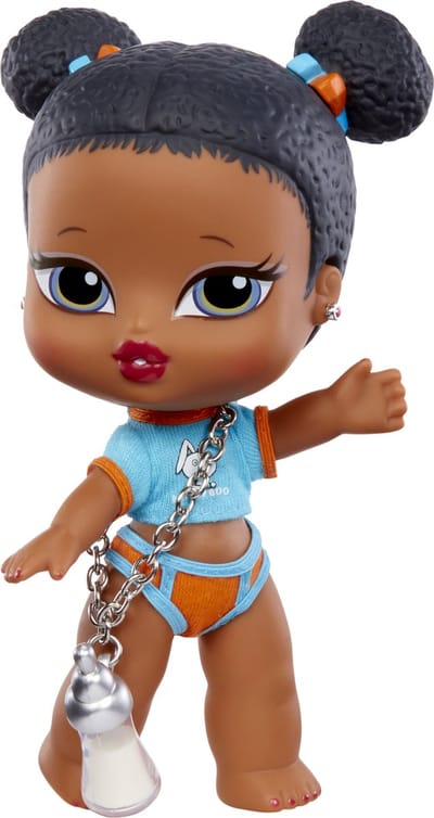 Bratz Babyz-modepop Sasha om te verzamelen, met echte mode en diertje