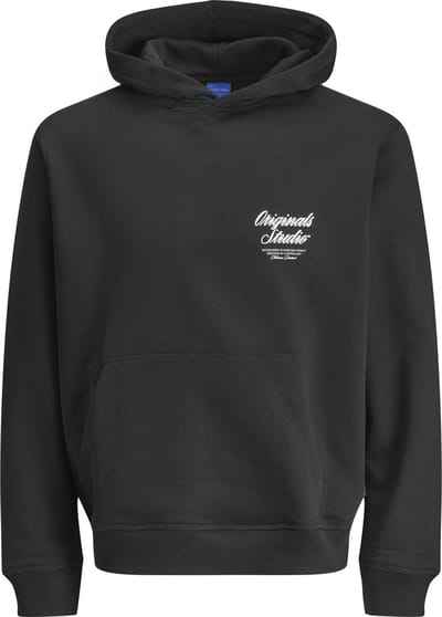 Jack & Jones Trui Jornorrebro Typo Back Sweat Hood Sn 12283054 Black Mannen Maat - L