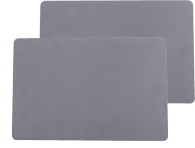 Secret de Gourmet tafel placemat PU- Set van 4x stuks -leer/leer look - grijs - 45 x 30 cm - Tafel onderleggers