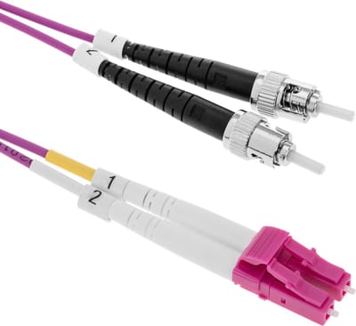 BeMatik - Multimode OM4 glasvezelkabel MMF duplex 50µm / 125µm LC-ST 3 meter