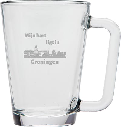 Gegraveerde theeglas 26cl Groningen