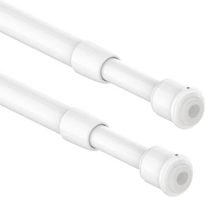 SnelShoppen - 2 Stuks Klemstangen 60-90 cm - Boorloze Gordijnroede - Klemstang voor Ramen, Kledingkast en Winkel - Verstelbaar 90-120 cm, Ø 10mm
