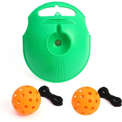 Peak Ball Single Trainer met 40 Gaten Hoge Elastische PE Gatenbal Beginners Oefen Pickleball Set. green