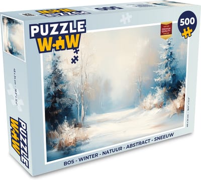 Puzzel Bos - Winter - Natuur - Abstract - Sneeuw - Legpuzzel - Puzzel 500 stukjes