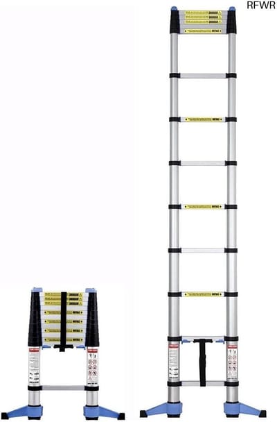 RFWR® Telescopische ladder 3,2 m met Soft Close mechanisme - Opvouwbare ladders voor binnen en buiten