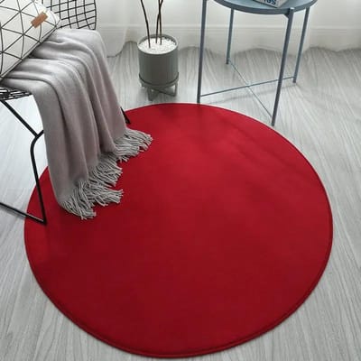 Rond tapijt in Scandinavische stijl Woonkamer Salontafel Kinderkamer Schattig Effen Kleur Vloerkleed Computerstoel Hangmand Zachte Mat 80cm 31.4 in