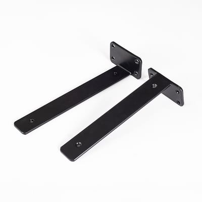 Zwevende Plankdragers - 2 st. Onzichtbare Boekenplanksteunen, Zwevend Planksteun, Zwaarlaststeun Boekenplankbeugel Wandplank Ondersteuning Zwart voor Planken (Zwart/20cm)